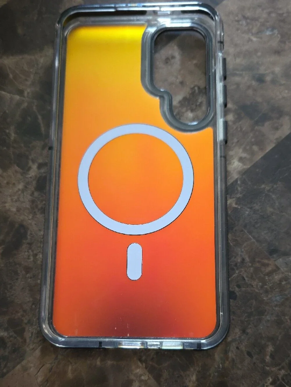 Clear Gradient MagSafe-Compatible Phone Case - Orange Samsung S25+